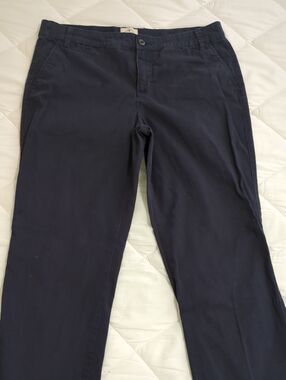 Women's Navy Chino Pants - Classic Straight Fit